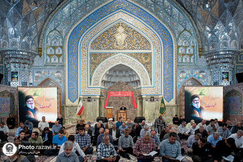 عکس | مراسم بزرگداشت شهید حجت‌الاسلام سیدحسن نصرالله در حرم مطهر رضوی
