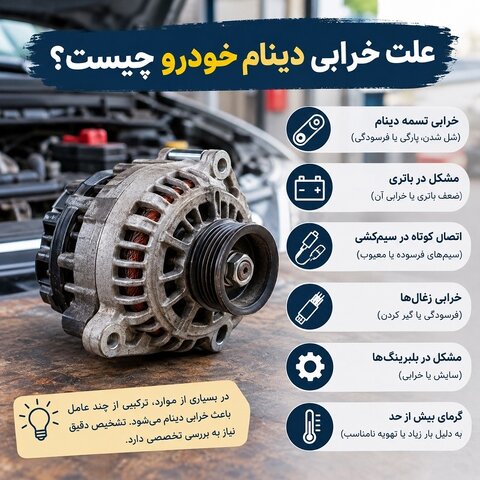 علت خرابی دینام خودرو چیست؟ - علائم و دلایل خرابی