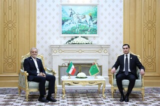 دیدار روسای جمهوری اسلامی ایران و ترکمنستان