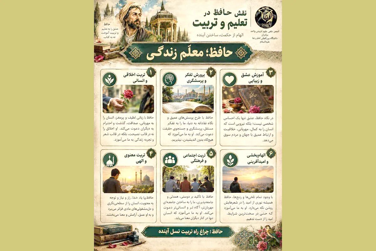 انجمن علمی علوم تربیتی، شعر حافظ را از منظر تربیت نسل جوان بازخوانی کرد