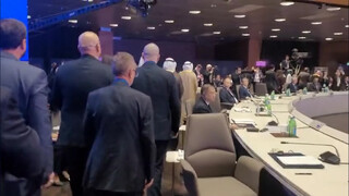 فیلم | ترک سالن اجلاس سیکا هنگام سخنرانی رئیس رژیم صهیونیستی