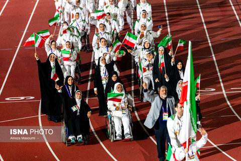 عکس | تصاویری از کاروان ایران در مراسم افتتاحیه بازی‌های پاراآسیایی ناگویا
